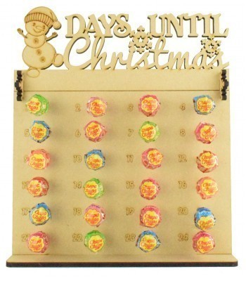 6mm Chupa Chups Lolly Pop Holder Advent Calendar with 'Days Until Christmas' Snowman Topper